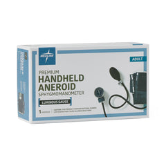Medline Premier Handheld Aneroid Sphygmomanometer - Professional Blood Pressure Monitor with Luminescent Dial