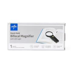 Medline Illuminated Bifocal Magnifiers - LED Lighted 3X/5X Magnifying Glass with Dual Lens