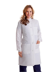 Women's Protective Barrier Lab Coat with Pockets - ResiStat Static and Fluid Resistant - Professional Medical Apparel