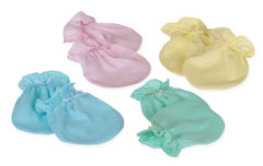 Infant Mittens, 100% Cotton with Elastic Wrist - Assorted Pastels (1 Dozen)