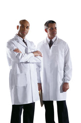 Professional Unisex Staff-Length Lab Coat - White Poplin Blend - 39 Inch - Multiple Sizes