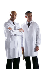 Professional Unisex Staff-Length Lab Coat - White Poplin Blend - 39 Inch - Multiple Sizes
