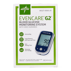 Medline EvenCare G2 Blood Glucose Monitoring System Starter Kit with Bluetooth