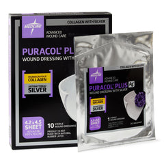 Puracol Plus AG+ Silver Collagen Wound Dressing - 100% Native Collagen with Antimicrobial Protection