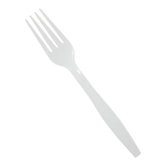 Disposable White Plastic Forks - Heavy & Medium Weight - 5.75" & 7" - Bulk Food Service Cutlery