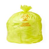 Infectious Linen Liner - Medical Waste Disposal Bags with Biohazard Symbols - Yellow Polyethylene