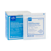Medline USP Type VII Gauze Sponge - Sterile Cotton Wound Dressing - White Square