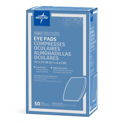 Medline Sterile Eye Pads - Oval Shape, Absorbent Cotton Fill, Individually Wrapped (NON21600)