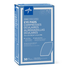 Medline Sterile Eye Pads - Oval Shape, Absorbent Cotton Fill, Individually Wrapped (NON21600)