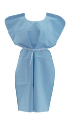 Medline Reinforced Tissue Patient Gown - Disposable 3-Ply TPT Medical Gown with Adjustable Ties