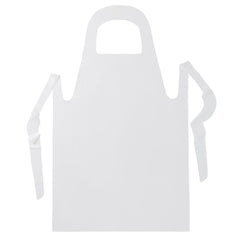 Medline Protective Poly Disposable Apron 28" x 46" White - Latex-Free Medium Weight Pullover