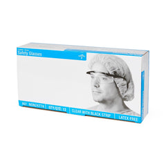 Medline Clear Safety Glasses with Black Frame - NON24774 | ANSI Certified Eye Protection