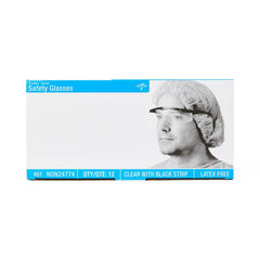 Medline Clear Safety Glasses with Black Frame - NON24774 | ANSI Certified Eye Protection
