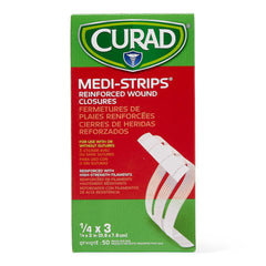 Curad Medi-Strip Wound Closure Strips - Hypoallergenic Adhesive Skin Closures for Surgical Incisions & Lacerations