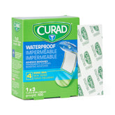 Curad Waterproof Bandages - Sterile Adhesive Bandages 1x3 Inch, Latex-Free with 4-Sided Seal Protection