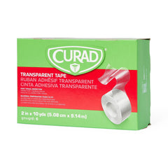 Medline Cuard Transparent Adhesive Tape, 2" x 10 Yards, Hypoallergenic, Latex-Free, Non-Sterile