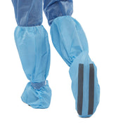 Knee-High Hook-and-Loop Boot Covers with Non-Skid Bottom - Seamless Fluid Protection