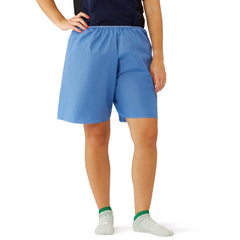 Blue Multilayer Disposable Exam Shorts with Elastic Waist - Medical Grade SMS Material