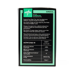 Medline ASTM Level 1 Surgical Face Mask with Foam Anti-Fog Strip and Ties - Blue, 3-Ply Pleated Disposable Medical Masks