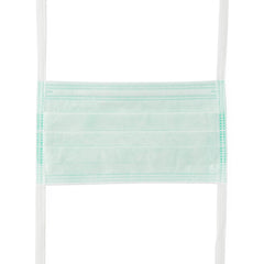 Medline ASTM Level 1 Surgical Face Mask with Foam Anti-Fog Strip and Ties - Blue, 3-Ply Pleated Disposable Medical Masks