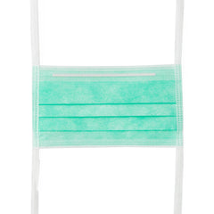 Medline ASTM Level 1 Surgical Face Mask with Foam Anti-Fog Strip and Ties - Blue, 3-Ply Pleated Disposable Medical Masks