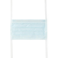 Medline ASTM Level 1 Surgical Face Mask with Foam Anti-Fog Strip and Ties - Blue, 3-Ply Pleated Disposable Medical Masks