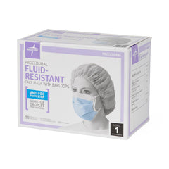 ASTM Level 1 Procedure Face Mask with Anti-Fog Strip and Ear Loops - 3-Ply Disposable Medical Masks, Blue