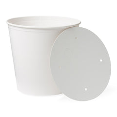 Disposable Paper Bucket and Lid Combos - Vented Lids for Storage & Transport | 85oz & 170oz