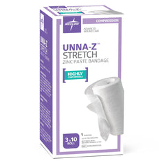 Medline Unna-Z Stretch Zinc Oxide Compression Bandages - Medical Grade Wound Care & Edema Support (3" & 4" x 10 Yards)