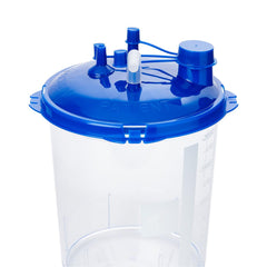 Rigid Suction Canisters 1200cc - Disposable Medical Suction Canister with Locking Lid & Hydrophobic Shutoff Valve