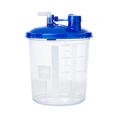 Rigid Suction Canisters 1200cc - Disposable Medical Suction Canister with Locking Lid & Hydrophobic Shutoff Valve