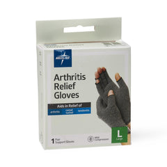 Medline Arthritis Compression Gloves - Cotton/Spandex - Open Fingertip Design - Multiple Sizes