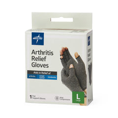 Medline Arthritis Compression Gloves - Cotton/Spandex - Open Fingertip Design - Multiple Sizes