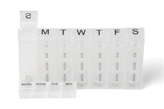 Medline 7-Day Weekly Pill Organizer Minder - 4 Times Daily Medication Reminder Box