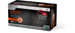 Venom Steel Disposable Two-Layer Nitrile Gloves - Heavy-Duty Powder-Free with Full Texture Grip - Box of 100