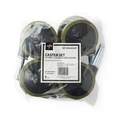Medline Rubber Edge Caster Set for Homecare Beds - 4-Piece Set