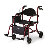 2-in-1 Rollator Transport Chair - Dual-Function Mobility Aid with Swing-Away Footrests, 250 lb Capacity