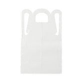 Medline Protective Poly Disposable Apron 28" x 46" White - Latex-Free Medium Weight Pullover