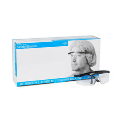 Medline Clear Safety Glasses with Black Frame - NON24774 | ANSI Certified Eye Protection