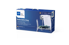 Medline Bathe Safe and Easy Kit for Caregivers - Transfer Bench, Shower Curtain & Loofahs