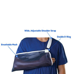 Universal Arm Sling with Adjustable Shoulder Strap - Breathable Mesh Support for Arm Injuries