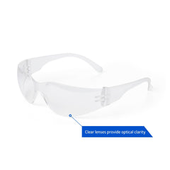 Medline Clear Safety Glasses with Black Frame - NON24774 | ANSI Certified Eye Protection