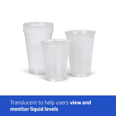 Medline Disposable Plastic Drinking Cups - Translucent Polystyrene Cups for Healthcare & Institutional Use (3.5oz to 16oz)