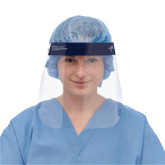 Medline Disposable Face Shield with Foam Top and Elastic Band, 3/4 Length, 6.5 Inch