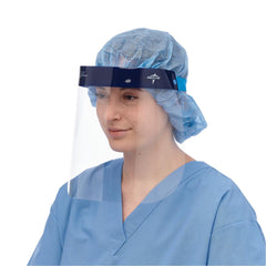 Medline Disposable Face Shield with Foam Top and Elastic Band, 3/4 Length, 6.5 Inch