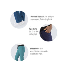 Women's Regular-Length Scrub Pants - Modern Boot-Cut Medical Uniform Bottoms with 7 Pockets