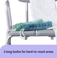 Medline Bathe Safe and Easy Kit for Caregivers - Transfer Bench, Shower Curtain & Loofahs