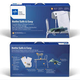 Medline Bathe Safe and Easy Kit for Caregivers - Transfer Bench, Shower Curtain & Loofahs