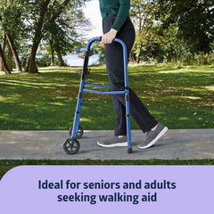 Walk Steady Mobility Kit - Foldable Walker & Hybrid Cane Set for Caregivers