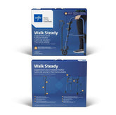 Walk Steady Mobility Kit - Foldable Walker & Hybrid Cane Set for Caregivers